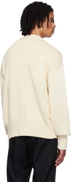 Jil Sander Beige Embroidered Cardigan