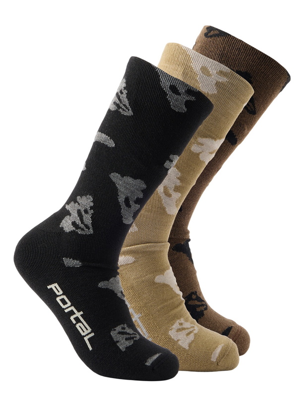Photo: Portal - Lineage Three-Pack Cotton-Blend Socks - Black
