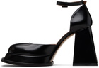 SHUSHU/TONG Black Round Toe Strap High Heels