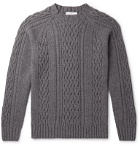 Officine Generale - Cable-Knit Mélange Wool Sweater - Gray