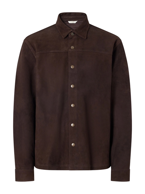 Photo: Aimé Leon Dore - Logo-Appliquéd Paneled Suede Overshirt - Brown