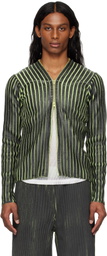 Stanley Raffington Black & Green Plated Knit Jacket