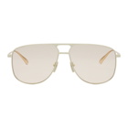 Gucci Off-White Matte Aviator Sunglasses