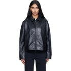 Diesel Black Leather Coach Jacket