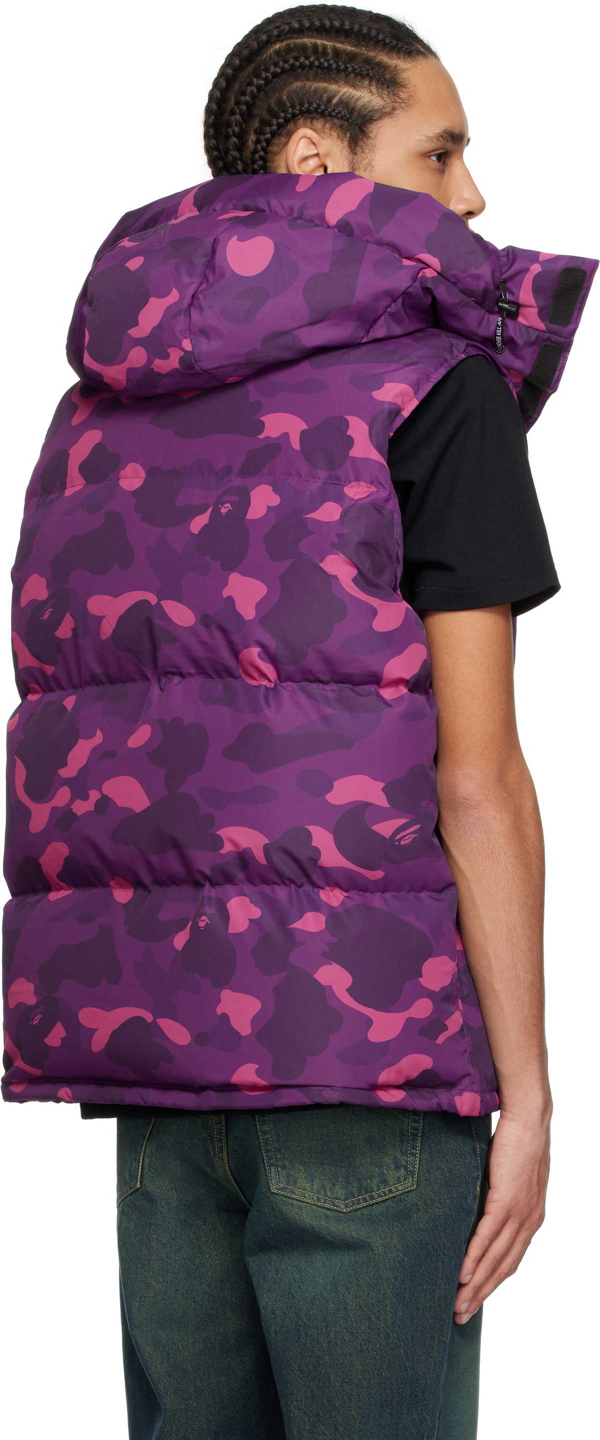 BAPE Purple Color Camo Down Vest A Bathing Ape