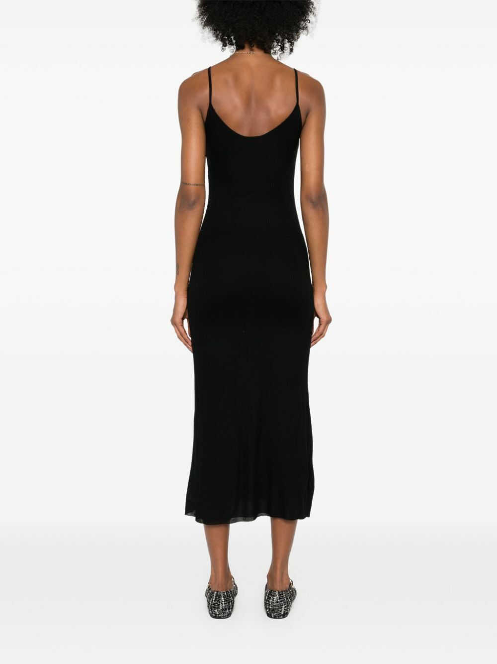 KHAITE Black Jersey Midi Dress Khaite