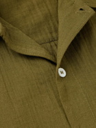 Séfr - Leo Textured-Cotton Voile Shirt - Green