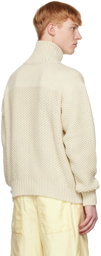 Jil Sander Off-White Zip-Up Sweater