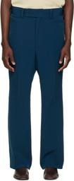 NEEDLES Navy Poly Light Double Cloth Boot-Cut Trousers