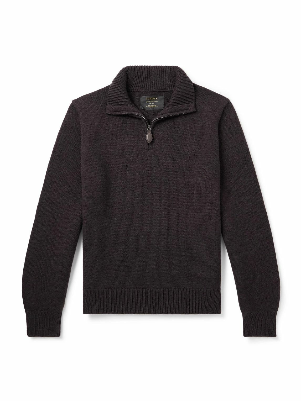 Purdey - Hertford Wool Half-Zip Sweater - Brown