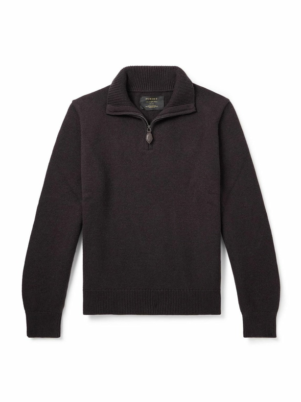 Photo: Purdey - Hertford Wool Half-Zip Sweater - Brown