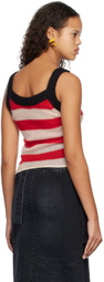 SUNNEI Off-White & Red Striped Tank Top