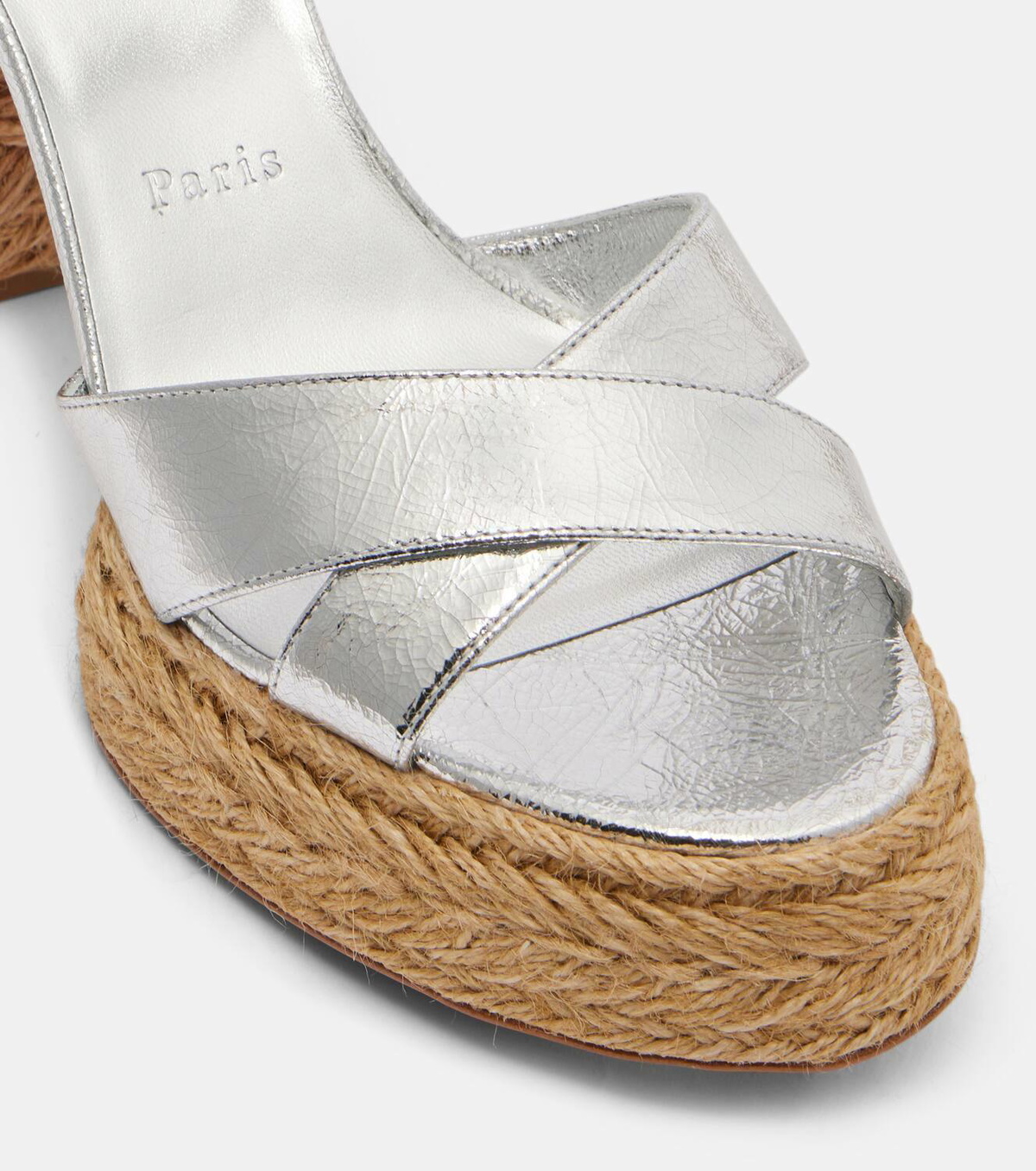 Christian Louboutin Calakala 85 metallic leather espadrille sandals