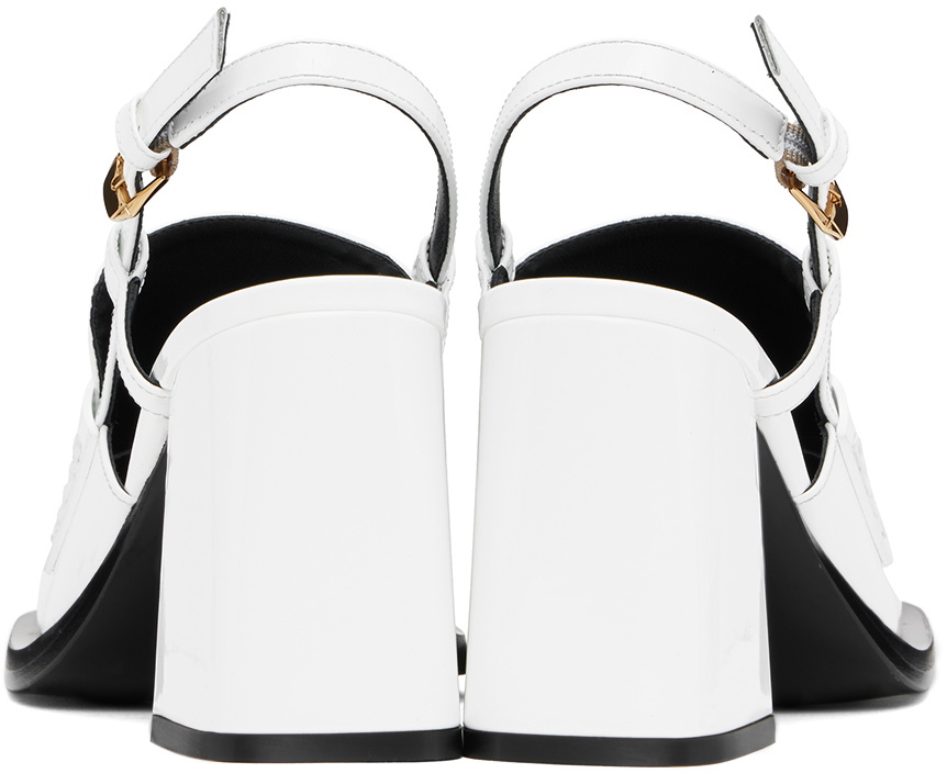 Versace black and fashion white heels