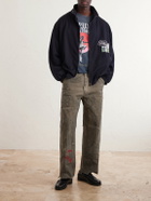 Paly Hollywood - Logo-Embroidered Printed Wool-Blend Zip-Up Jacket - Blue