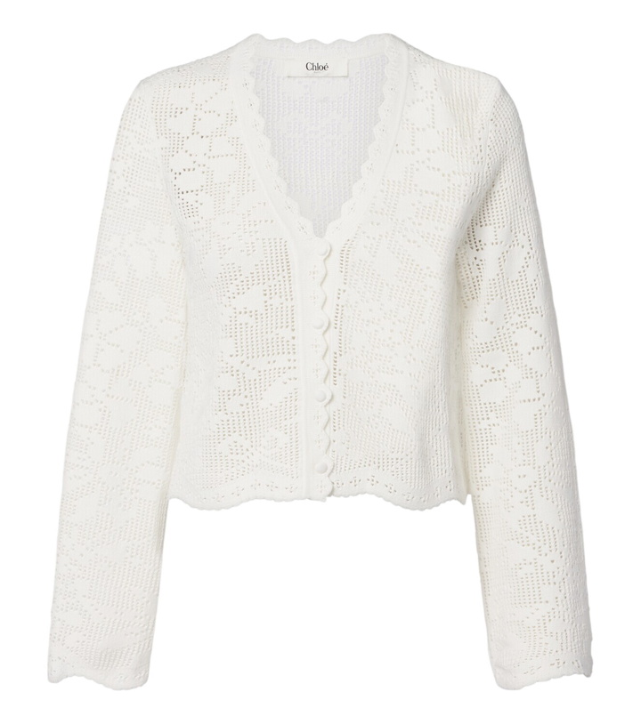 Photo: Chloé Pointelle scalloped cotton cardigan