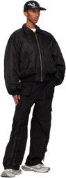 We11done Black Collar Bomber Jacket