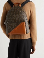 FENDI - Leather-Trimmed Monogrammed Coated-Canvas Backpack
