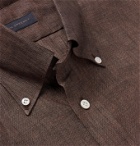 Thom Sweeney - Button-Down Collar Linen Shirt - Brown