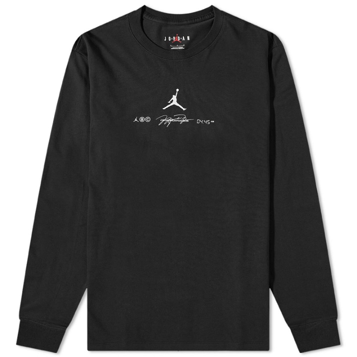 Photo: Air Jordan Men's Long Sleeve Sport Graphic T-Shirt in Black/White