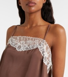 Faithfull Lace-trimmed satin top