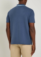 PS Paul Smith Stripe-trimmed Piqué Cotton-blend Polo Shirt Blue
