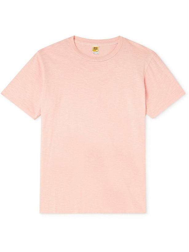 Photo: Velva Sheen - Slim-Fit Rolled Slub Cotton-Jersey T-Shirt - Pink