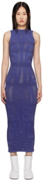 Maisie Wilen Blue Semi-Sheer Midi Dress