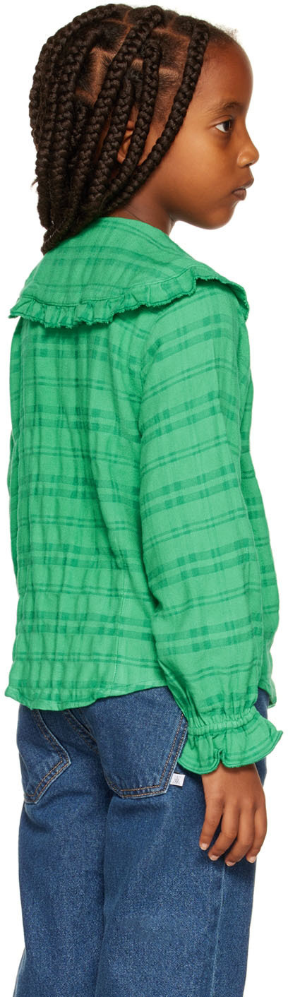 Repose AMS Kids Green Fancy Collar Blouse