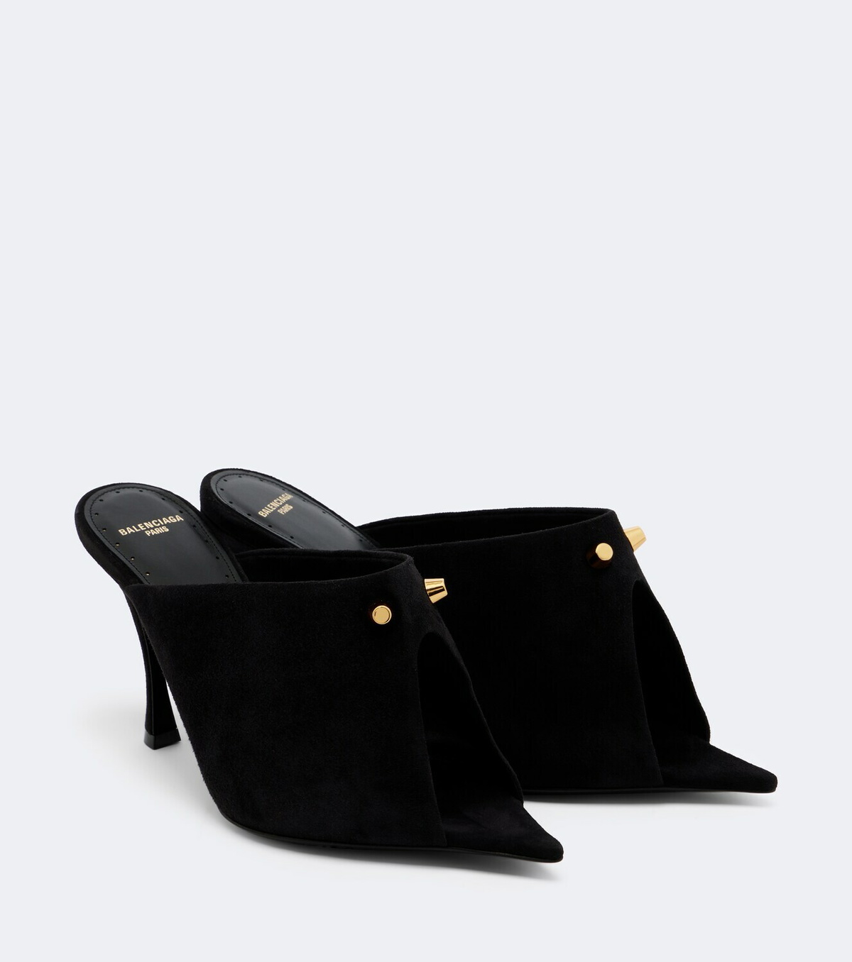 Balenciaga Midnight City studded suede mules