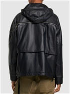 OFF-WHITE Arrow Multi-pocket Leather Zip Jacket