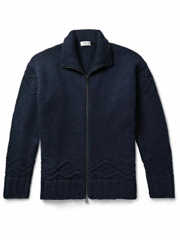 Photo: Etro - Wool-Blend Zip-Up Cardigan - Blue