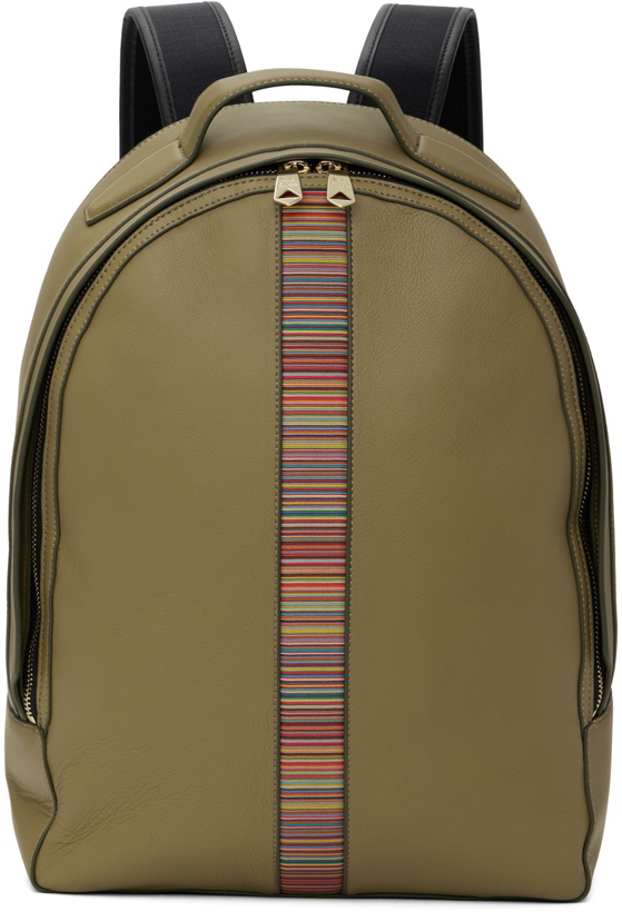 Photo: Paul Smith Khaki Signature Stripe Backpack