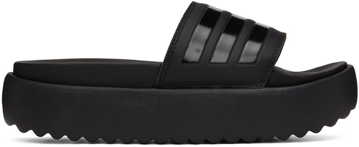 Photo: adidas Originals Black Adilette Platform Slides