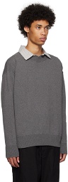MHL by Margaret Howell Gray Flatlock Sweater