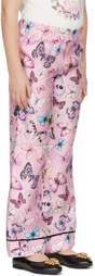 Versace Kids Pink Silk Butterfly Lounge Pants