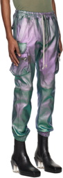 Rick Owens Green & Purple Mastodon Leather Pants