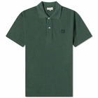 Maison Kitsuné Men's Tonal Fox Head Patch Comfort Polo Shirt in Bottle Green