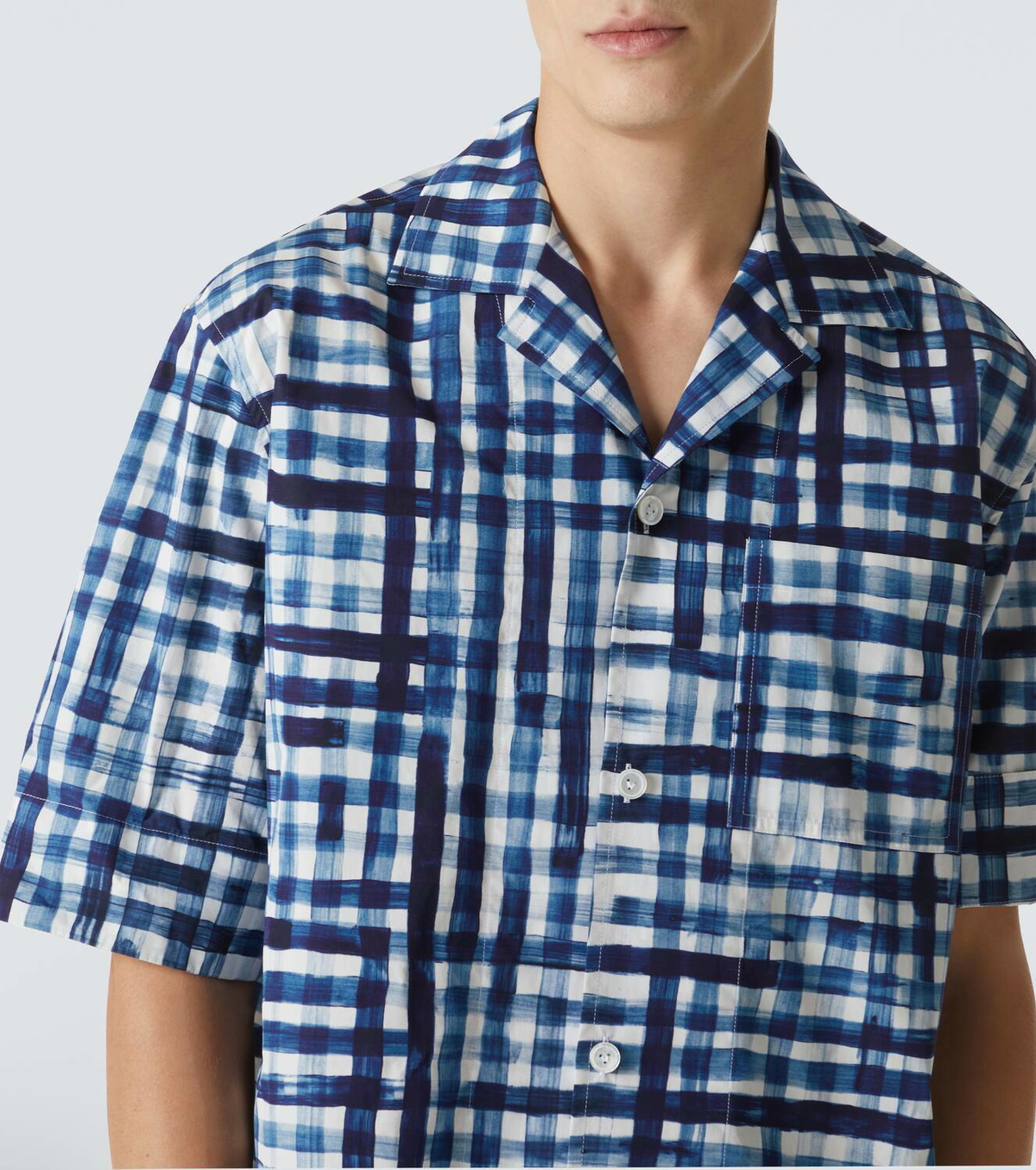 Bottega Veneta Gingham cotton bowling shirt