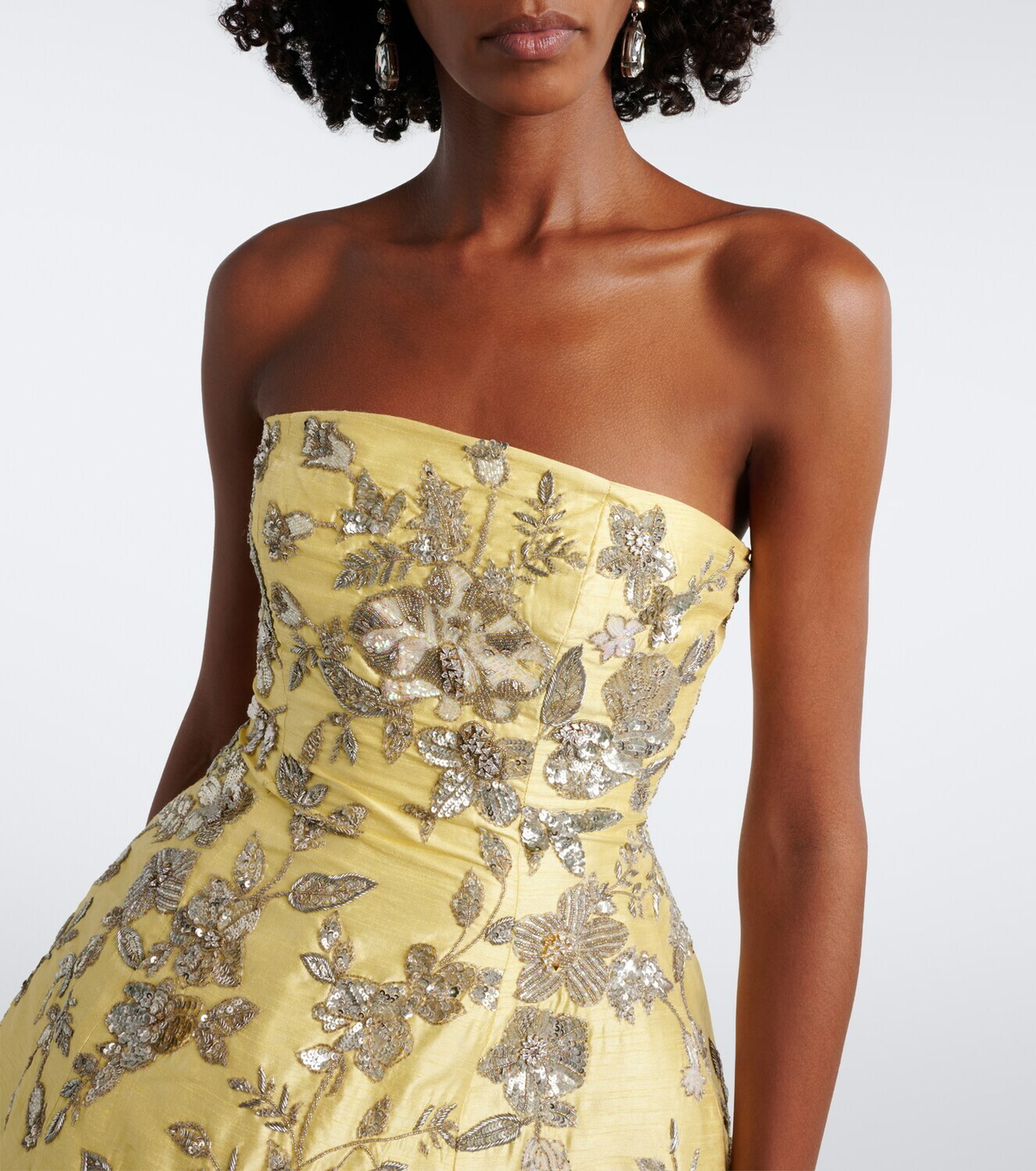 Là Fuori Aurelia sequined silk bustier dress