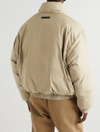 FEAR OF GOD ESSENTIALS - Logo-Appliquéd Padded Shell Half-Zip Jacket - Brown