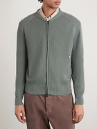 PIACENZA 1733 - Slim-Fit Honeycomb-Knit Cotton Bomber Jacket - Green