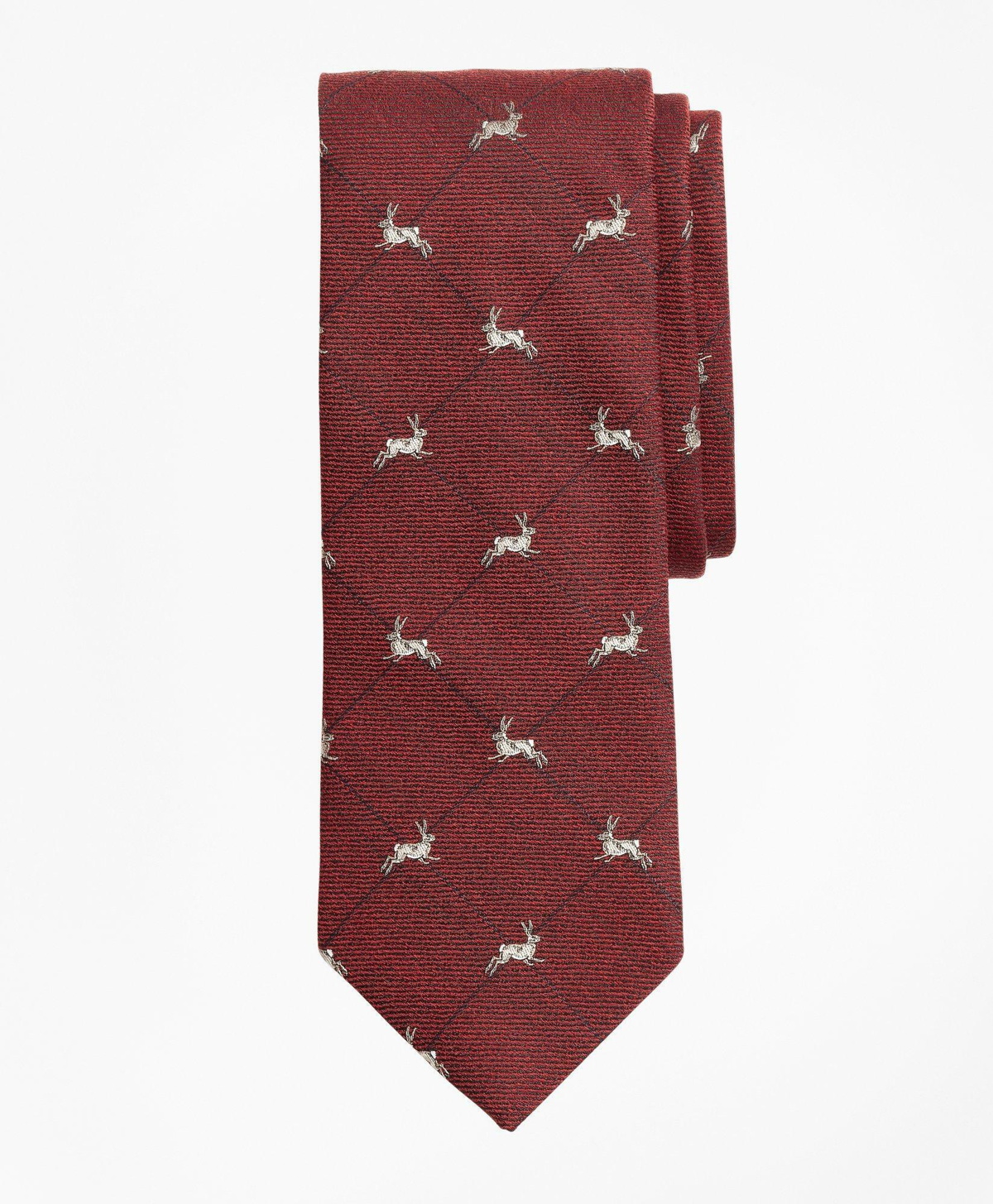 Brooks Brothers Men's Hare Grid Tie | Red
