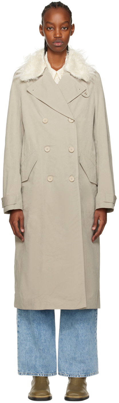 Our Legacy Beige Long DB Buta Coat Our Legacy