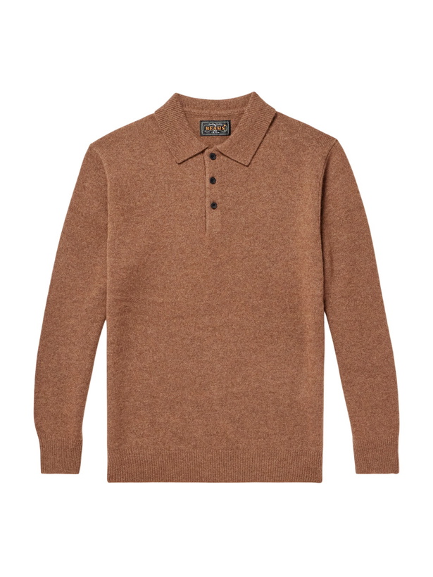 Photo: Beams Plus - Wool Polo Shirt - Brown