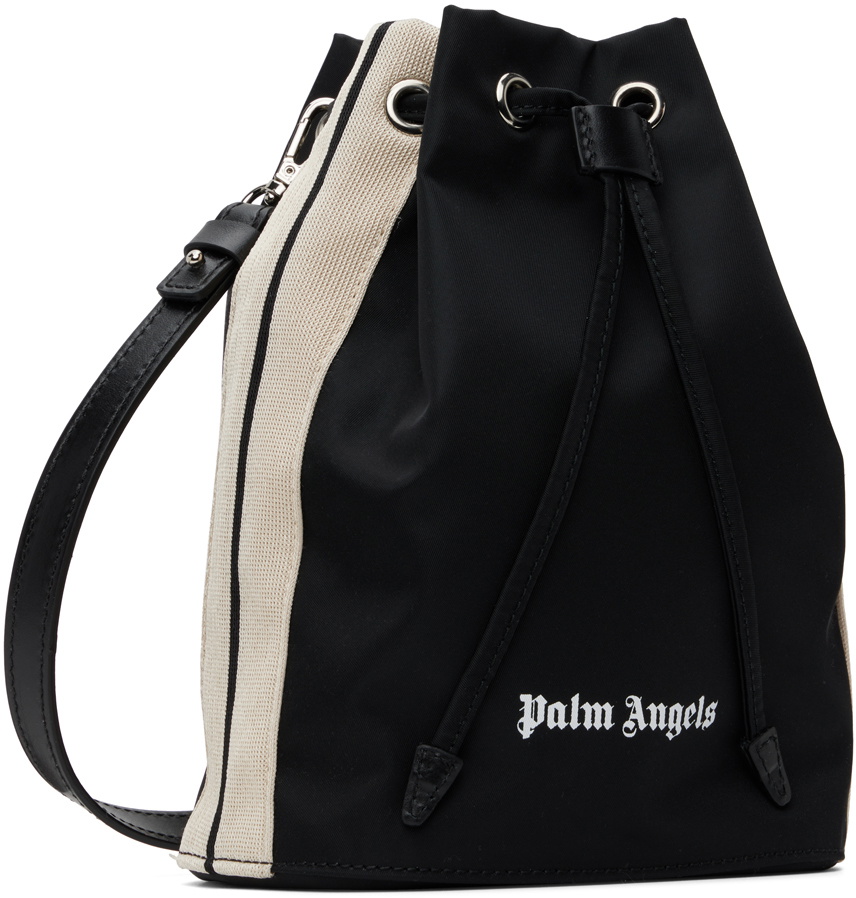 Palm Angels Black Venice Track Drawstring Shoulder Bag