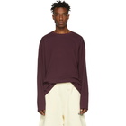 Essentials Burgundy Boxy Long Sleeve T-Shirt