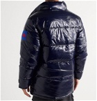 The North Face - Logo-Appliquéd Quilted Coated-Nylon Hooded Down Jacket - Blue