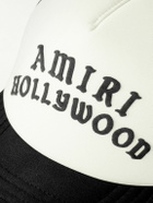 AMIRI - Hollywood Logo-Embroidered Cotton-Canvas and Mesh Trucker Cap