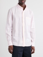 Thom Browne - Button-Down Collar Garment-Dyed Linen Shirt - Pink